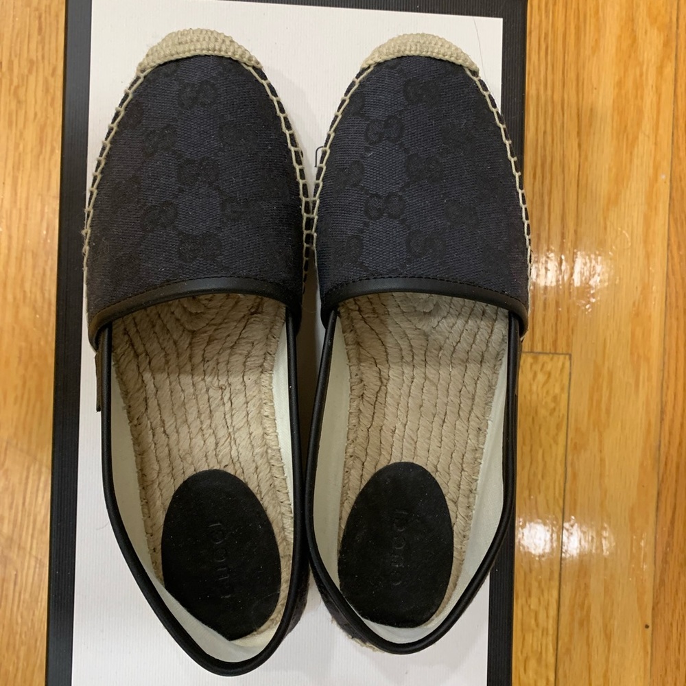 Gucci GG Canvas & Leather Espadrille size 35 - Picture 5 of 8